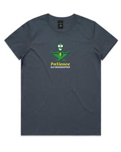 The Merchants of Joy Patience Old  Grasshopper tee shirt t-shirt patience young grasshopper