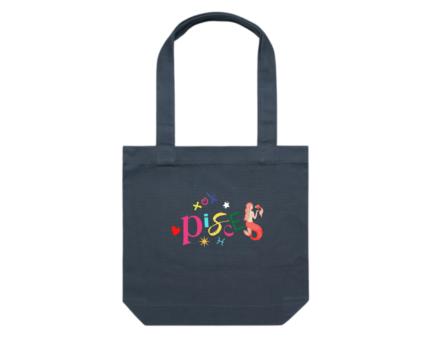 Pisces Tote Bag - Petrol Blue