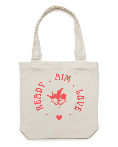 The Merchants of Joy Ready Aim Love tote bag canvas bag 